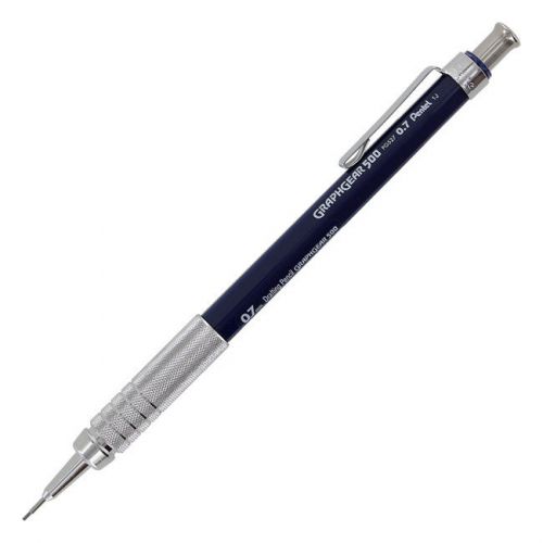 Pentel Graph Gear 500 Automatic Drafting Pencil, 0.7mm, Blue Barrel (Pack of 6)