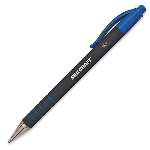 Skilcraft rubberized barrel retractable ballpoint pen - blue ink - (nsn3687772) for sale