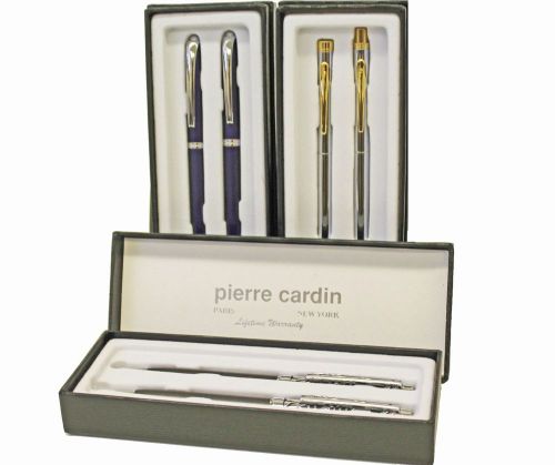 3pk Deluxe Boxed Pierre Cardin Mechanical Pencil &amp; Refillable Pen Sets Black Ink