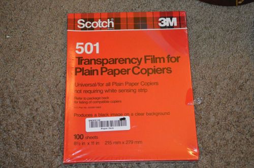 New Scotch 3M 501 Transparency Film For Plain Paper Copiers ~ 8 1/2&#034; x 11&#034;