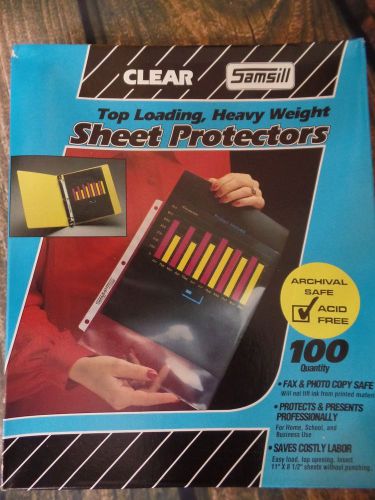 Samsill - 100 heavy weight sheet protectors - archival, fax &amp; photo copy safe for sale