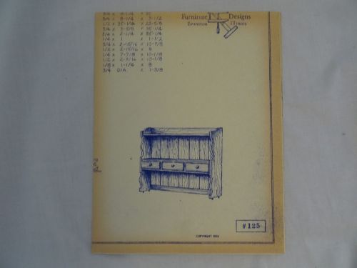 Wood Furniture Designs Blueprint  Hutch Top 125 1970