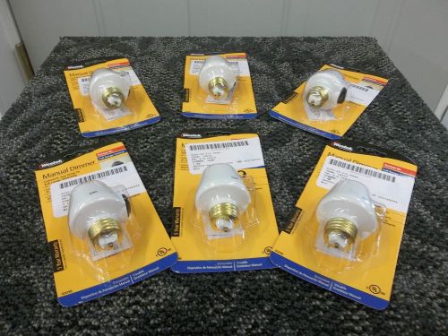 6 WESTEK MANUAL DIMMER SCREW IN SOCKET LAMP BULB LIGHT SWITCH 100W 6009B NEW