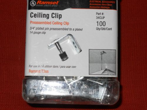 Ramset Preassembled  Ceiling Clip part # 34clip 3/4&#034; plated pin &amp; plated 14Gclip