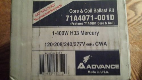 Advance 71A4071-001D 400 watt Mercury Ballast AND (1) 400 Watt Mercury H33 bulb