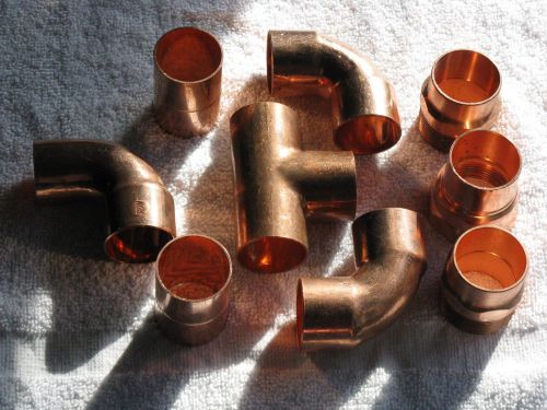Lot of 1-1/4&#034; copper 9pcs for sale