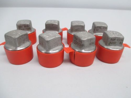 Lot 8 new asp f316/316l a182 square pipe cap plug fitting stainless 1 in d241008 for sale