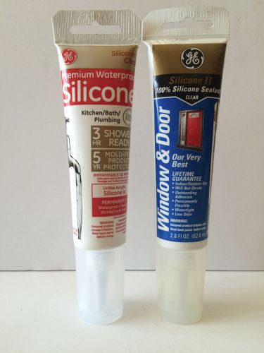 2 Tubes GE General Electric Premium Waterproof 100% Silicone Sealant Clear