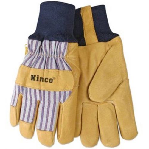 KINCO Lined Knit Wrist Pigskin Work Gloves Size Large Construction Farm *1 Pair*