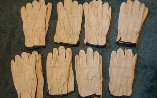 8 pairs of leather work gloves, size large Brand New - Fast shipping