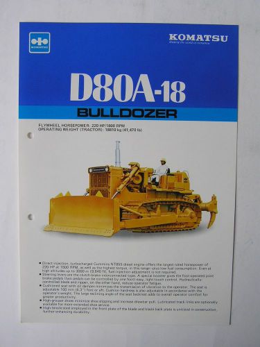 KOMATSU D80A-18 Bulldozer Brochure Japan