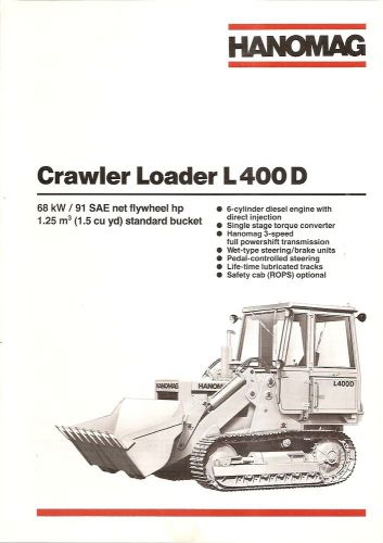 Equipment brochure - hanomag - l400d - crawler loader - 1984 (e1604) for sale