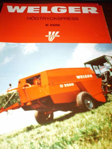 Welger Balers Sales Brochures 3 items printed in Swedish