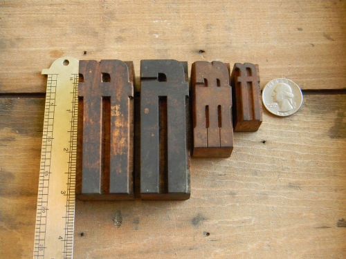 Lot of 4 Antique Letterpress wood type ff&#039;s  printing blocks pinterest crafts