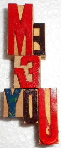 &#039;Me &amp;You&#039; Letterpress Wood Type Used Hand Crafted Made In India B995