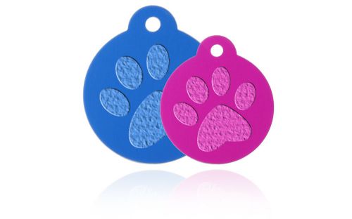 10 Paw Pet Tags.  Anodized aluminum. Ready to personalize.