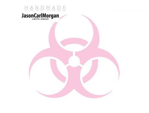 JCM® Iron On Applique Decal, Biohazard Soft Pink