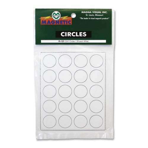Magna Visual Magnetic Circles - Circle - 0.8&#034; Diameter - Magnet - White (FI121)