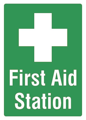Safty First Aid Station School Shop Wall Hanging Care Supplies Green Sign s164