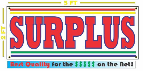 SURPLUS Banner Sign NEW Larger Size 4 Bright Retro-Vintage Colors Closeout