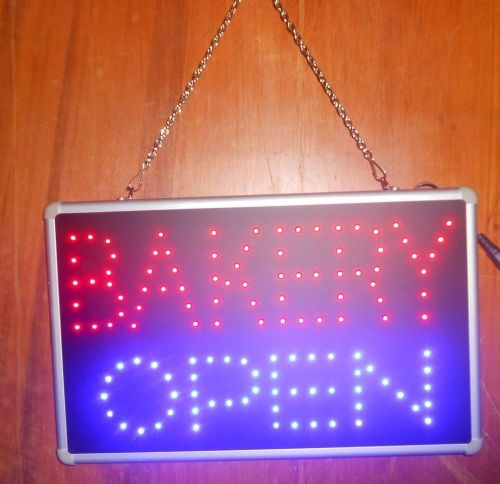 LIGHTED LED &#034;BAKERY OPEN&#034; SIGN 13&#034; X 8&#034;  W/ DRY ERASE BOARD ON BACK  NEW