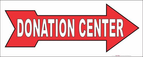 DONATION CENTER right ARROW Full Color Banner Sign NEW For Thrift Shop Store