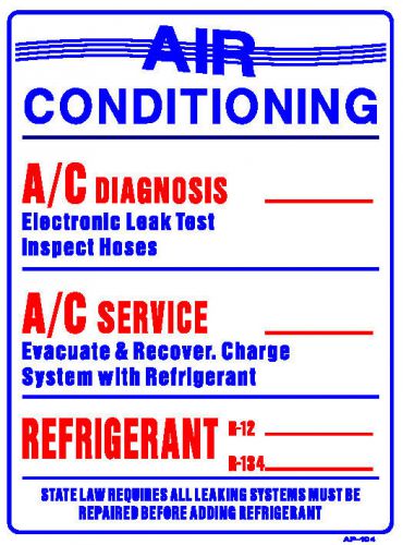 AIR CONDITIONING RATES 24&#034;x18&#034; Sign AP-104