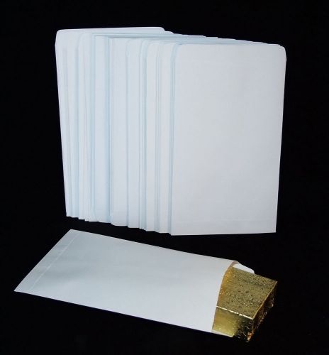 100 Plain White Paper Gift Bags 4-3/4&#034;x 7&#034;