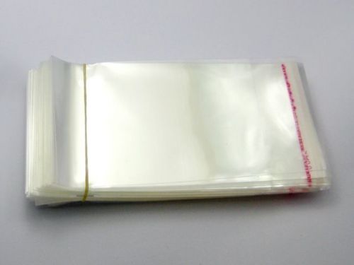200 pcs Clear Plastic Self Adhesive Bags 14X7cm
