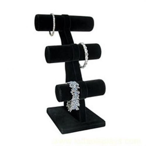 Small 3 Tier T-Bar Bracelet Display Stand - Black