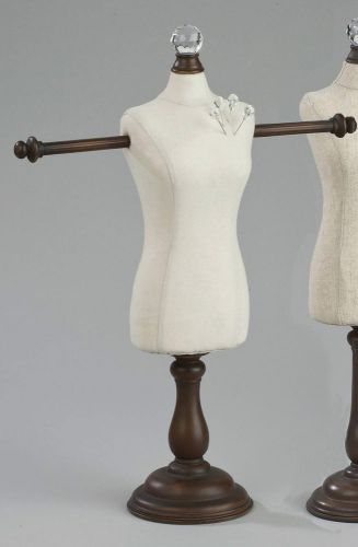 Cream Linen Styrofoam Body Form - With Arms Jewelry Display Mannequin FREE SHIP
