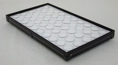 Black aluminum stackable tray with 50 white gem jars for sale