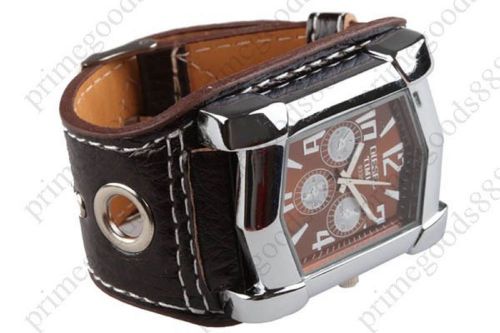 Royal Large Wide Integral Quartz Wrist Wristwatch Women&#039;s Synthetic Leather