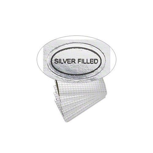 1,000 peel off adhesive labels tags ~ oval 1/2&#034; x 5/16&#034;  marked &#034;silver filled&#034; for sale