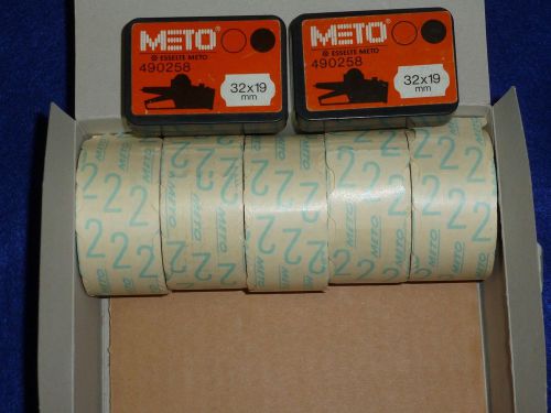 Meto Label Maker lot of 5 rolls 4750 labels with 2 ink rollers inkers 073701N