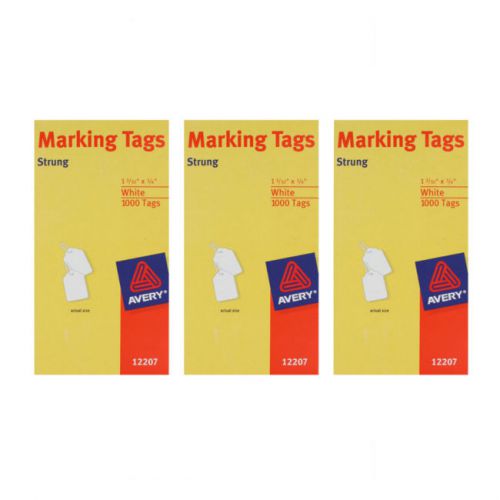 Avery White Marking Tags, Paper, 1 3/32 x 3/4, White, 3,000/Tags