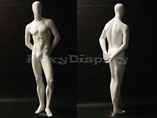 Male Fiberglass Egg Head Mannequin Dress Form Display #MD-C29W2