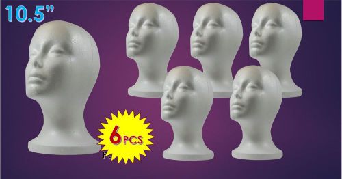 WIG STYROFOAM HEAD FOAM MANNEQUIN DISPLAY 10.5&#034; (6PCS)