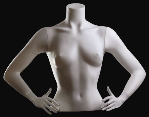 FEMALE COUNTER TOP TORSO MANNEQUIN WITH ARMS WHITE (1140)