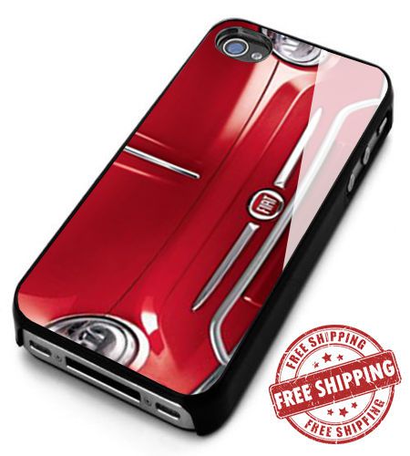 Fiat car red classic logo for iphone 4/4s/5/5s/5c/6 black hard case for sale
