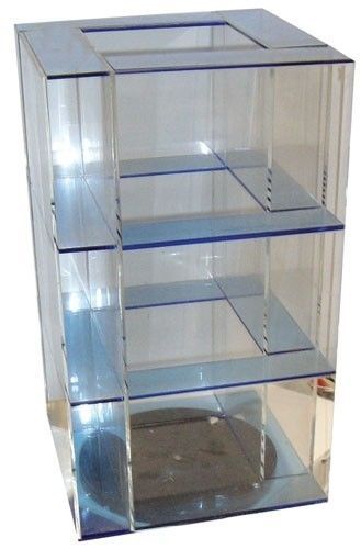 13.5&#034; 4 PANEL CLEAR ACRYLIC SPINNING COUNTER TOP DISPLAY SHELF spinner display