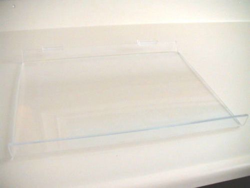 Lot of 3 Used  Clear Acrylic Plexiglass Angled Slatwall Transparent Shelves 13x6