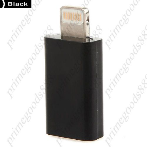 Micro USB Female to 8 Pin Lightning Male Adaptor Adapter Converter Black