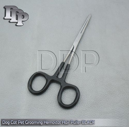 Dog Cat Pet Grooming Hemostat Hair Puller 5.5&#034; Black