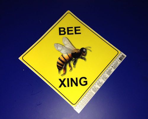 DANGER BEE XING NEW STICKER 30x30cm Sign print decor hive apiary honey painting