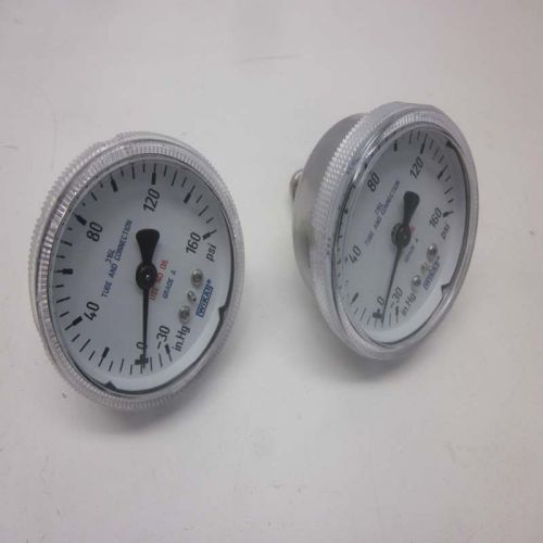 NEW Lot of 2 Wika 316L Grade A Tube &amp; Connection Pressure Gauge  -30Hg to 160PSI