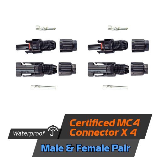 NEW 4 PAIR MC4 Style Cable Connector Plug Male Female12V Solar Waterproof IP67