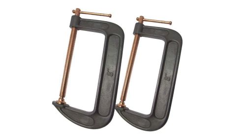 2pc 6&#034; g clamp with fine brass thread hd metal clamps.wood working/metal working for sale