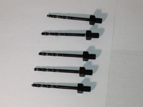 Threaded drill bits size #30 0.1285&#034; cobalt 135? split point 2 1/8&#034; oal set of 5 for sale