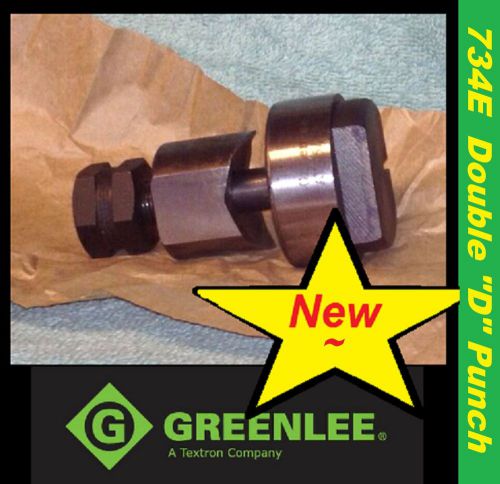 GREENLEE 734E DOUBLE D PUNCH, BOX &amp; INSTRUCTIONS 17.6mm x 20.1mm -NEW OLD STOCK